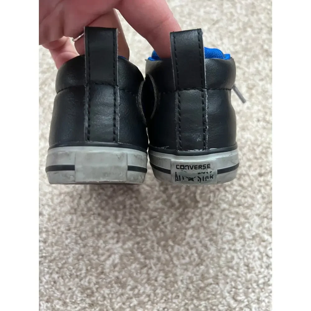 Converse Infant High Top Sneakers Black Blue Gray Size 6 Toddler‎ Shoes